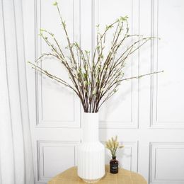 Decorative Flowers 1 Branch Artificial Pussy Willow Branches For Wedding Home Kitchen Fake Stems Table Party Decor 51" Tall