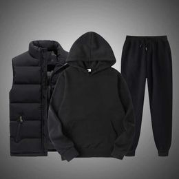 Men's Tracksuits Winter Hoodie Sets Men Fashion Fleece Hoodies Black Brand Sweatpants Casual Jogger Suit Tracksuit Sweatshirt Woman Pullover 3XL Z0224