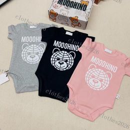 2023 Newborn Baby Bebe Printed Cotton Romper 0-2Y Rompers Toddle Baby Bodysuit Retail Newborns Babys Clothes Kids Jumpsuits Clothing 0-24 Months white Grey black pink