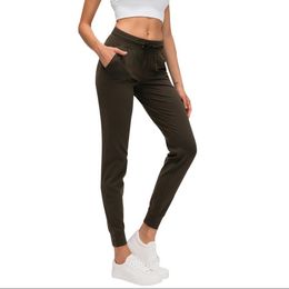 Yoga Pants Female Sports Fitness Pencil Pants Elastic Running Trousers Slim-fit Frosted Pant Autumn Winter Straight Trousers BC398