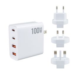 100W US EU AU UK plug GaN USB Type C Charger PD QC Quick Charge 4.0 3.0 Type-C Fast Charging For iPhone 14 13 12 Xiaomi Macbook Pro Laptop