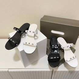 2023 France slides Paris sandals catwalk design ladies summer 5cm high-heeled sandals square toe stiletto Luxury designer sandal fashion party slide flip flops