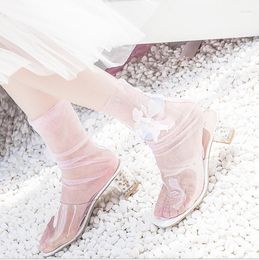 Women Socks Socsk Transparent Mesh Ankle Ladies Ultra-Thin Princess Tulle Female Meias