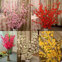 Decorative Flowers 160Pcs Artificial Cherry Spring Plum Peach Blossom Branch Silk Flower Tree For Wedding Party Decoration White Red Yellow