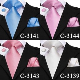 Neck Ties HiTie Men Tie Silk Peach Tie Top Quality Gold Red Blue Pink coral Solid Ties for Men Wedding Party Business Hanky Cufflinks Set