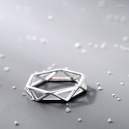 Wedding Rings Trendy Simple Hexagon For Women Lover Engagement Open Geometric Finger Punk Jewelry