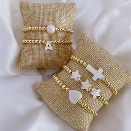 Charm Bracelets KKBEAD Shell Heart Star Cross Not Fade Gold Plate Beaded Jewellery Gift Pearl Pulseras Femme Accessories