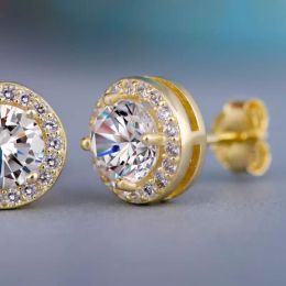 Wholesale Cubic zircon Diamond stud earrings Silver rose gold women ear rings wedding jewelry gift will and sandy