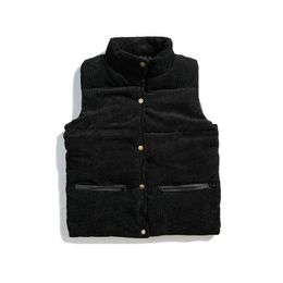 Men s Vests Winter Jackets Coat Streetwear Thicken Warm Male Corduroy Sleeveless Cotton Woman 3XL 230225
