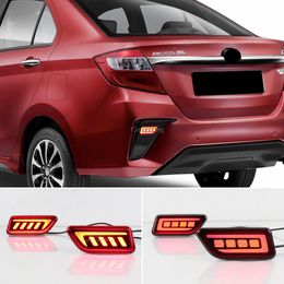 2PCS LED Reflector Fog Lamp For Toyota Bezza Ativa 2020-2022 Alza 2022 Brake Light Rear Bumper Dynamic Turn Signal lamp