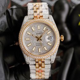 Diamond Watches 40MM Automatic Mechanical Mens Watch For Men WristWatch Stainless Steel Luxury Designer Custom Skeleton Silver Moissanite Diamonds Watchs 279