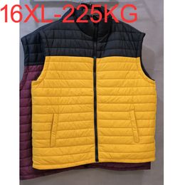 Men s Vests Plus Size 12XL 13XL 14XL Men Sleeveless Jackets Winter Fashion Male Cotton Padded Coats Warm Waistcoats 16XL 250KG 230225
