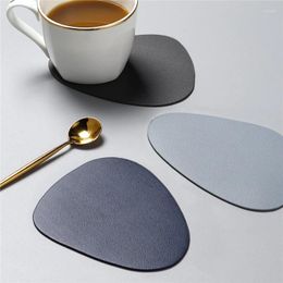 Table Mats 1pcs Non Slip Placemat Mat Tableware Pad Dinner Heat Insulation PU Leather Placemats Bowl Kitchen Tools 50%