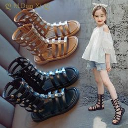 Sandals Girl Sandals Toddler Infant Kids Baby Girls Summer Roman Princess Shoes Gao Bang Open Toe Zip Sandals Children Sandals Girls Z0225