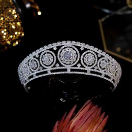 Hair Clips & Barrettes 2023 Diadema European Bridal Crown High Quality Cubic Zirconia Tiara Wedding Accessories Women Jewellery Queen's