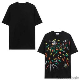 t Shirts Lanvins 2023 Spring Summer Luxury Graffiti Pattern Designers Tees Fashion French High Street Short Sleeve Casual Sports T-shirt M92r