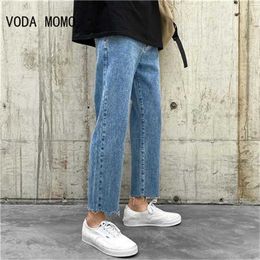 Men's Jeans Blue Jeans Trousers Mens 2022 New Casual Vintage Straight Harajuku Baggy Belt Jeans Korean High Quality Trendy Denim Pants Z0225