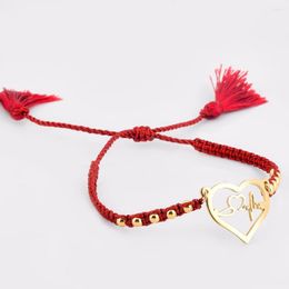 Charm Bracelets Women/girls Stainless Steel Heart Beat Bangle Handmade Tassel Beaded Adjustable Stretch Bracelet Wholesale&dropship