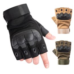 Sports Gloves Tactical Military Half Finger Men Hard Knuckle Outdoor Hiking Paintball Hunting Army Combat Fingerless