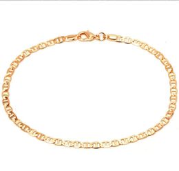 Anklets 4mm Mariner Link Chain Gold Colour Anklet 9 10 11 Inches Cuban Ankle Bracelet for Women Men Waterproof Kirk22 Drop Delivery