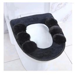 Toilet Seat Covers Minimalist Style Plush Cushion Thickened Large Universal Cover Home Winter Warm Mat Bathroom Accessory