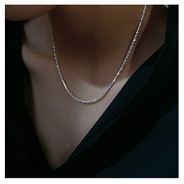 All-sky stars, sparkling necklace, female collarbone chain neck chain, simple flash element chain, foldable design