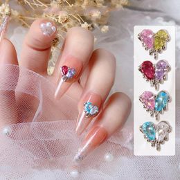 Nail Art Decorations Rhinestones Water Drop Decor Love Heart Zircon Crystal Jewelry DIY Manicure Nails Charms Colorful Beauty