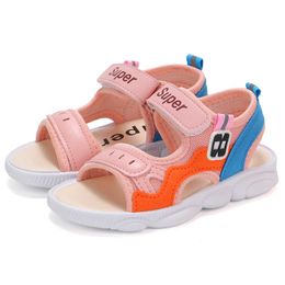 Sandals 2022 New Summer Sandals Boys and Girls Casual Sandals Children's Fashion Beach Sandals Girls Sofr Sole Nonsilp Shoes 2233 Z0225