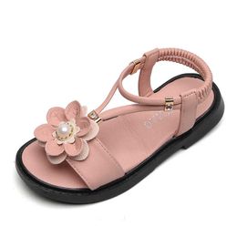 Sandals Girls Sandals Gladiator Vintage Kids Princess Sandals Summer Sweet Flower Children Beach Shoes Brand Luxury Soft Sole Flats Shoe Z0225