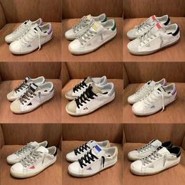 Top -Quality -Designerschuhe Frauen Sneaker Männer lässig Neue Veröffentlichung Luxus echtes Leder -Pailletten Klassiker Weiß Do Old Dirty Shoe Schnürung Frau Mann Unisex 10a mit Kiste