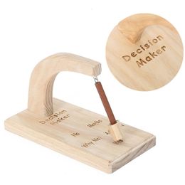 Decorative Objects Figurines Magic Novelty Decision Maker Magnetic Pendulum Wood Cute And Unique Executive Fun Home Office Desk Decoration 230224