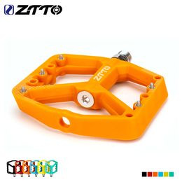 Bike Groupsets ZTTO MTB Ultralight Flat Pedal Bearings XC AM Mountain BMX Anti-slip Big Foot DU Bushing Colorful Nylon Plastic 916" Bicycle 230224