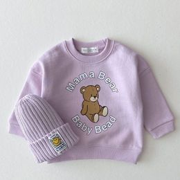 T shirts Fashion Baby Hoodies Little Girls Cute Cartoon Bear Print Long Sleeve T shirt Children Casual Tops Boys Cotton Sweatshirt 230224