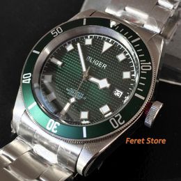 Wristwatches Brand Japan NH35A Movement Steel Automatic Watch Men Sapphire Glass Green Dial Alloy Bezel Insert Business WristwatchWristwatch