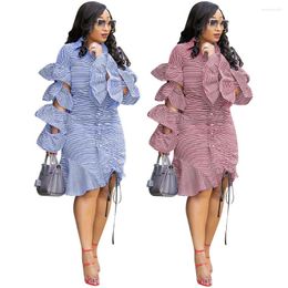 Ethnic Clothing 2023 Elegent Fashion Style Autumn African Women Polyester Plus Size Dress S-3XL