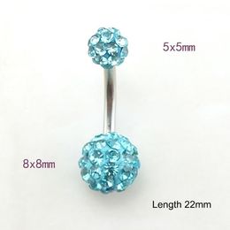 American Stainless steel crystal ball belly ring Sexy Navel Bell Button Rings Piercing Navel Piercing Jewelry women body jewelry will and sandy