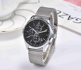 luxury mens watches All pointer work functional chronograph quartz watch stainless steel strap waterproof designer stop watch
