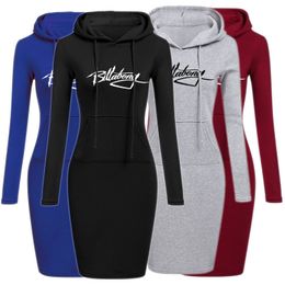 Women's Hoodies Sweatshirts Fashion Women Spring Autumn Long Dress Casual Long Sleeve Hoodie Dress Female Pocket Sweatshirt Tops Women Clothing 230224