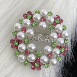 Brooches Handmade High Quality Fashion Greek Sorority Letter Rotundity Pearl Brooch Charms Women Jewellry