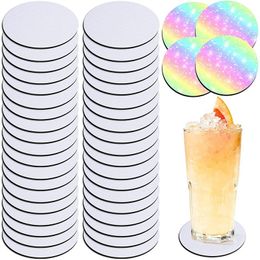 Mats Pads Round Sublimation Blank Coaster Heat Transfer Pressed 230224