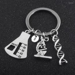 Keychains Est Biological Experimental Tool Key Chains Conical Flask Molecular DNA Microscope Pendant KeychainKeychains KeychainsKeychains Fi