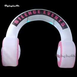 Simulated Large Inflatable Headphone Arch Concert Stage Backdrop Airblown Earphone Replica For Party Event