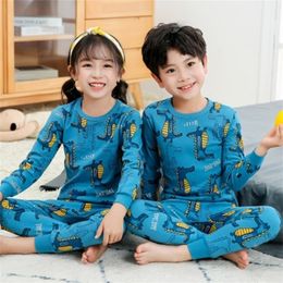 Pajamas Baby Boys Girls Autumn Long Sleeves Children s Clothing Sleepwear Cotton Pyjamas Sets For Kids 2 4 6 8 10 12 Years l230224