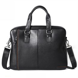 Briefcases First Layer Cowhide Leather Male Totes Bag Handbag Men's Briefcase Business Laptop Messenger Shoulder