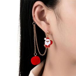 Dangle Earrings Fashion Christmas Earring For Women Exquisite Gold Colour Eardrop With Santa Claus Tree Pendant Jewellery Accessories Year Gift