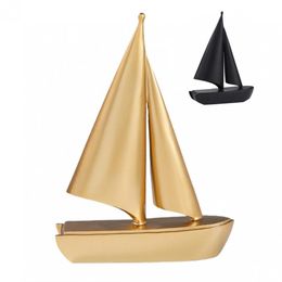 Decorative Objects Figurines Sailing Boat Figurine Anti wear Sturdy Vivid Non slip Ship Miniature Sculpture Office Decor 230224