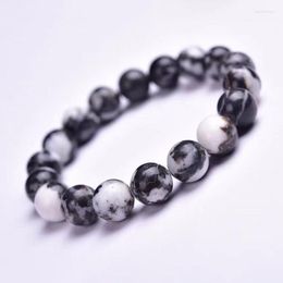 Strand Wholesale Natural Zebra Stone Bracelet Round Beads Crystal Bracelets Lucky For Girl Boys Gift Hand Wrist Fashion Jewellery