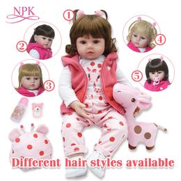 Dolls bebes reborn doll 47cm Silicone reborn baby doll adorable Lifelike toddler Bonecas girl menina de surprice doll With Giraffe 230225