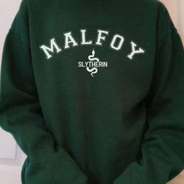 Kadın Hoodies Malfoy Sweatshirt House Dark Academya Crewneck College Draco Unisex Shirt Sonbahar Kış 230224