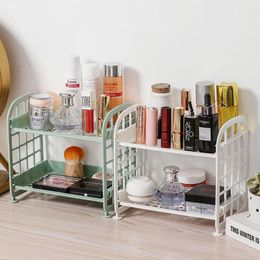 Hooks & Rails Bathroom Double-Layer Rack Makeup Organiser Shelves Desk Folding Kitchen Storage Racks Simple Household ItemsHooks